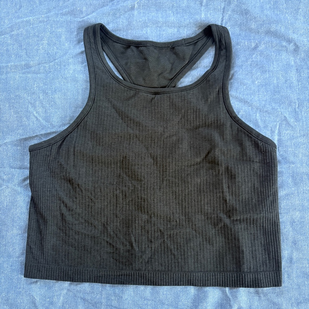 Black Ebb to Street Cropped Racerback Tank Top Size 12